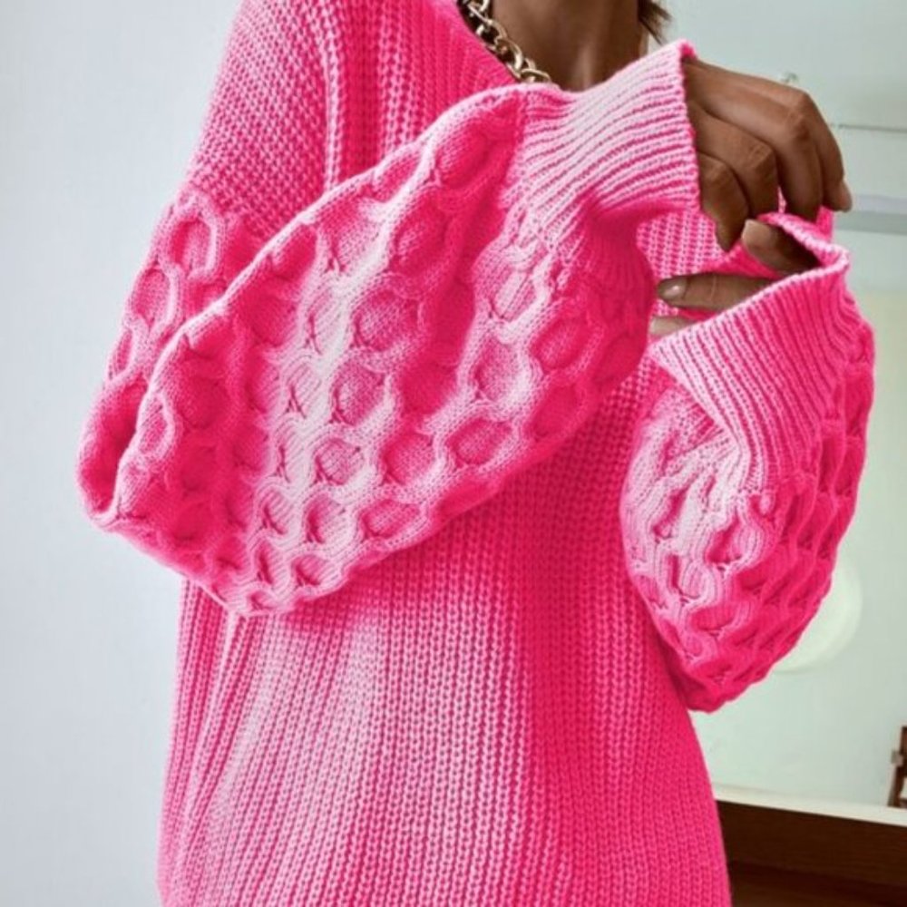 Hot Pink Sweater Top - Picture 4 of 7